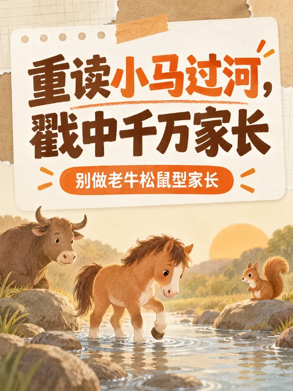 小红书笔记示例：重读小马过河，戳中千万家长（第 1 张）