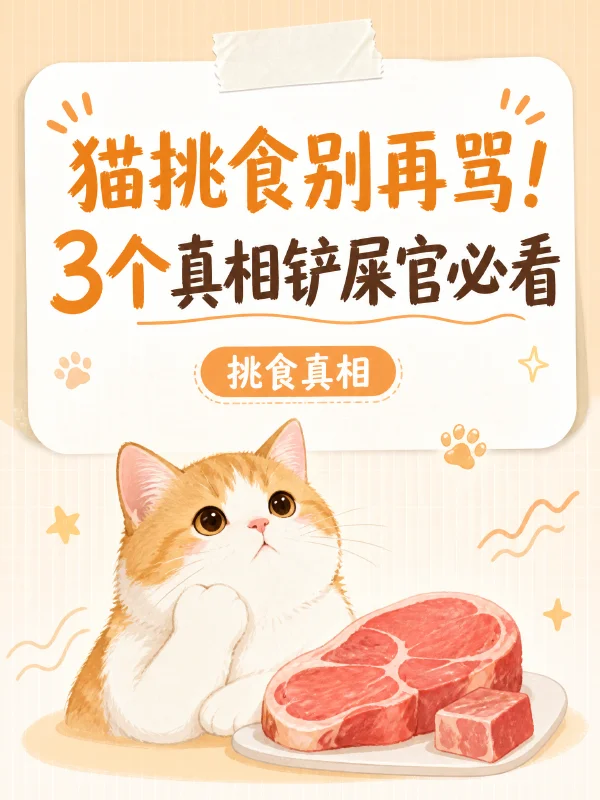 小红书笔记示例：猫挑食别再骂！3个真相铲屎官必看（第 1 张）
